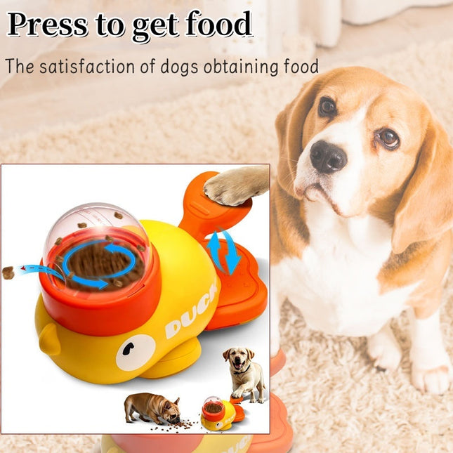 Cartoon Duck Pet Toy & Feeder – Interactive Dog & Cat Puzzle Dispenser, Anti-Slip Automatic Treat Toy for Training