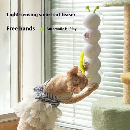 Smart Motion-Activated Teasing Cat Toy – Rechargeable Interactive Pet Toy with Wiggling Tail for Active Kittens