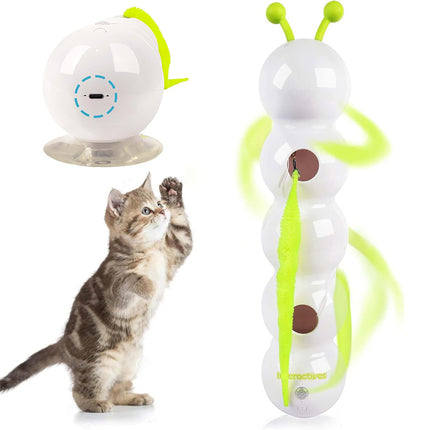 Smart Motion-Activated Teasing Cat Toy – Rechargeable Interactive Pet Toy with Wiggling Tail for Active Kittens