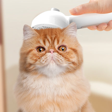 Self-Cleaning Pet Comb with Mist Humidifier – Dog & Cat Hair Remover Grooming Brush