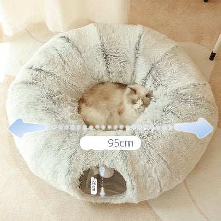 4 Seasons Cat Nest & Tunnel | Universal Closed Cat Cave for Cozy Sleeping and Play | All-Weather Pet House