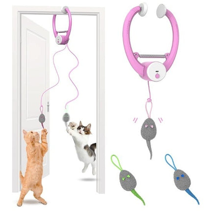 Colorful Beating Mouse – Electric Interactive Cat Toy & Hanging Door Holder