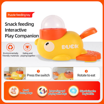 Cartoon Duck Pet Toy & Feeder – Interactive Dog & Cat Puzzle Dispenser, Anti-Slip Automatic Treat Toy for Training