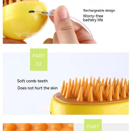 3-in-1 Pet Grooming Brush – Steam Cat & Dog Hair Remover, Electric Spray Hair Brush, Massage Comb for Cats and Dogs