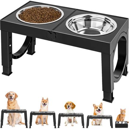 Xia Z Fashion Pet Dog Bowl Holder – Stylish Black Elevated Stand for Pet Feeding | Durable & Modern Design