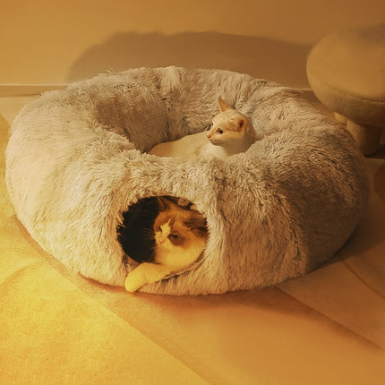 4 Seasons Cat Nest & Tunnel | Universal Closed Cat Cave for Cozy Sleeping and Play | All-Weather Pet House
