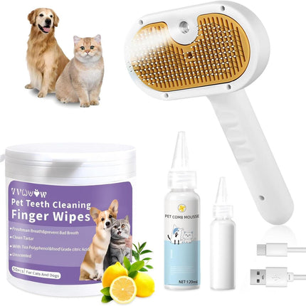 3-in-1 Pet Grooming Brush (Hair Removal & Massage)