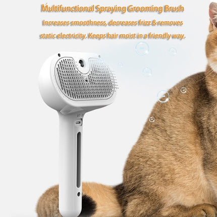 Self-Cleaning Pet Comb with Mist Humidifier – Dog & Cat Hair Remover Grooming Brush