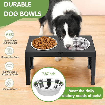 Xia Z Fashion Pet Dog Bowl Holder – Stylish Black Elevated Stand for Pet Feeding | Durable & Modern Design