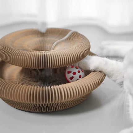 Folding Cat Scratcher – Interactive Foldable Cat Toy for Fun & Exercise