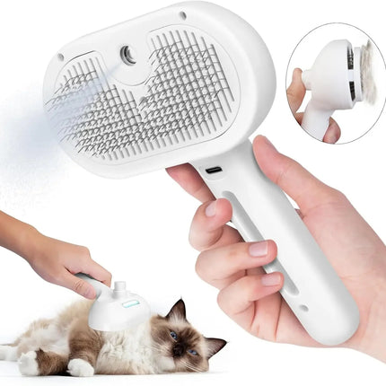 Pet Grooming Comb with Spray – Dematting Hair Remover Brush & Water Mist Humidifier for Cats and Dogs