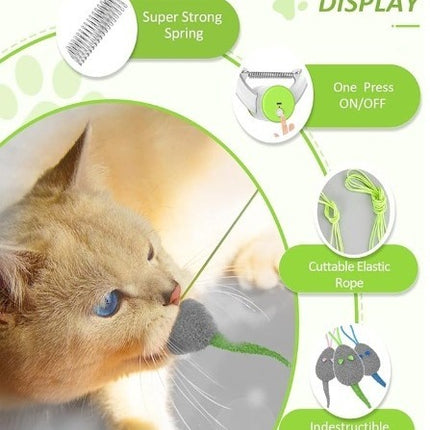 Colorful Beating Mouse – Electric Interactive Cat Toy & Hanging Door Holder