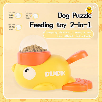 Cartoon Duck Pet Toy & Feeder – Interactive Dog & Cat Puzzle Dispenser, Anti-Slip Automatic Treat Toy for Training