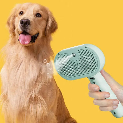 Pet Grooming Comb with Spray – Dematting Hair Remover Brush & Water Mist Humidifier for Cats and Dogs