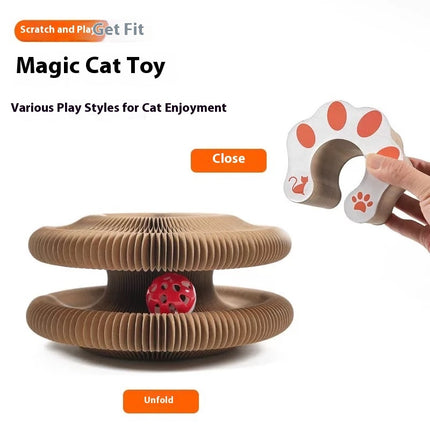 Folding Cat Scratcher – Interactive Foldable Cat Toy for Fun & Exercise