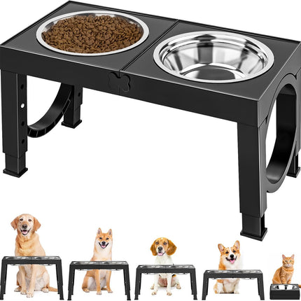 Xia Z Fashion Pet Dog Bowl Holder – Stylish Black Elevated Stand for Pet Feeding | Durable & Modern Design