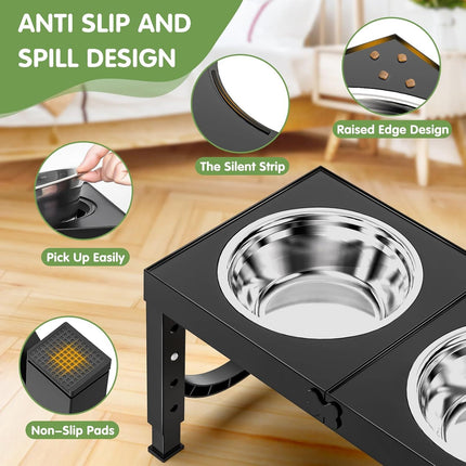 Xia Z Fashion Pet Dog Bowl Holder – Stylish Black Elevated Stand for Pet Feeding | Durable & Modern Design