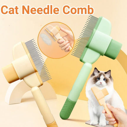 Professional Pet Comb for Cats & Dogs – Flea Comb with Release Button, Durable and Easy-to-Use Grooming Tool