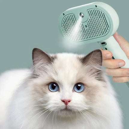 Pet Grooming Comb with Spray – Dematting Hair Remover Brush & Water Mist Humidifier for Cats and Dogs