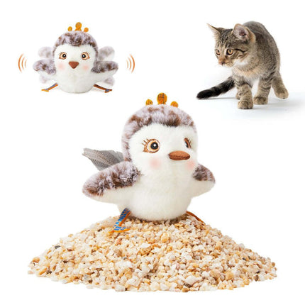 Flapping Bird Cat Toy - USB Rechargeable Interactive Chirping Catnip Kicker - Strenzia.com