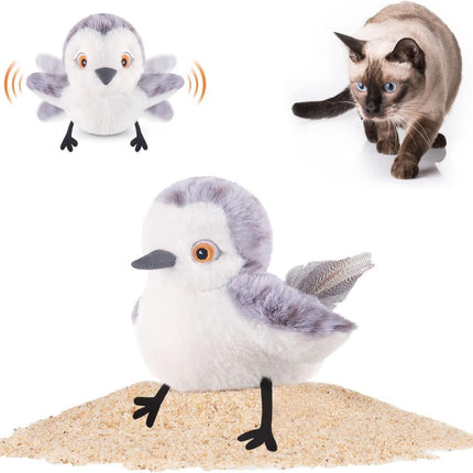 Flapping Bird Cat Toy - USB Rechargeable Interactive Chirping Catnip Kicker - Strenzia.com