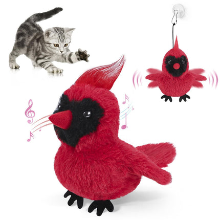 Flapping Bird Cat Toy - USB Rechargeable Interactive Chirping Catnip Kicker - Strenzia.com