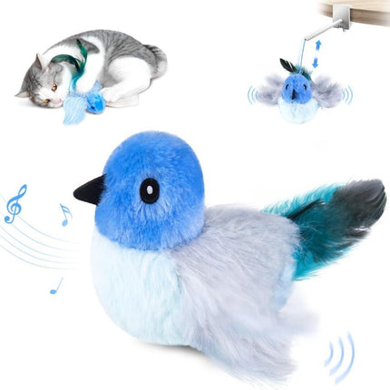 Flapping Bird Cat Toy - USB Rechargeable Interactive Chirping Catnip Kicker - Strenzia.com
