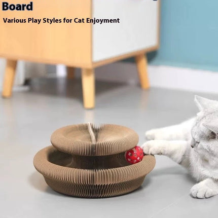 Folding Cat Scratcher - Fun & Interactive Foldable Cat Toy - Strenzia.com