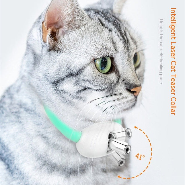 Interactive Cat Laser Collar with Automatic Teaser Fun - Strenzia.com