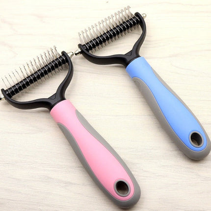 Long - Haired Dog Dematting Tool & Knot Remover - Double - Sided Blade Comb for Easy Grooming - Strenzia.com