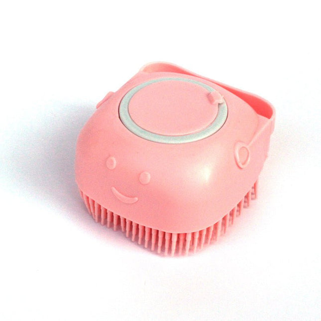 Silicone Dog Bath & Massage Brush with Shampoo Dispenser - Strenzia.com
